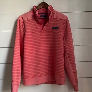 Vineyard Vines Coral Striped Pullover